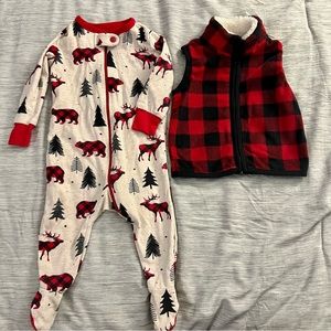 Pajamas & Vest Bundle, 0-3 months